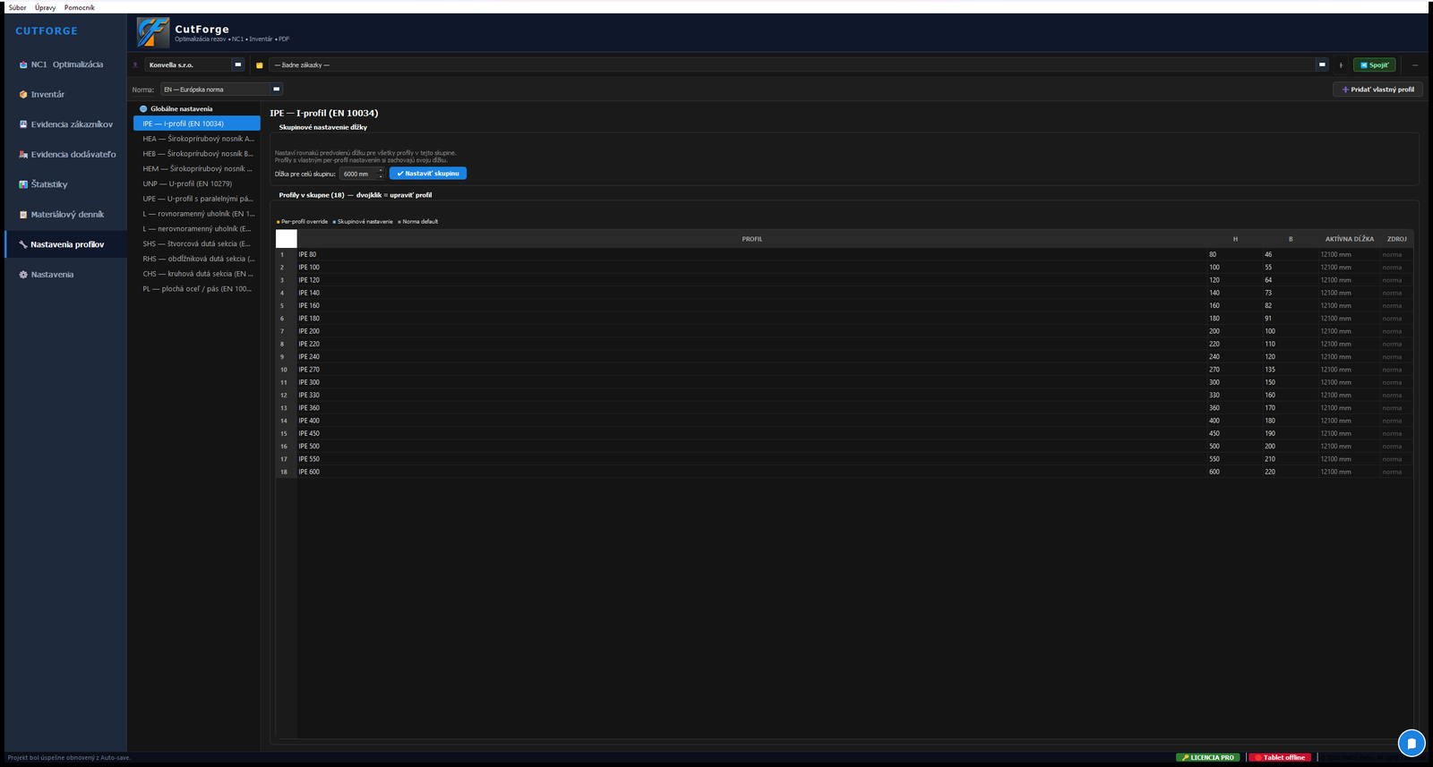 Profile database